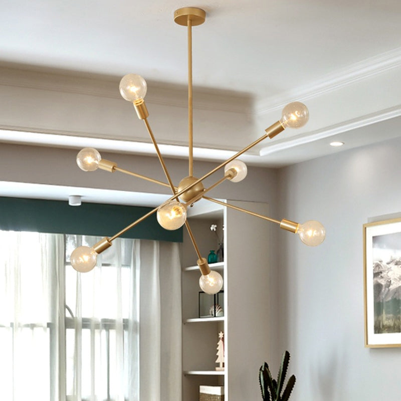 Postmodern Gold Sputnik Chandelier - 6/8 Bulbs Ceiling Light Suspension 8 /