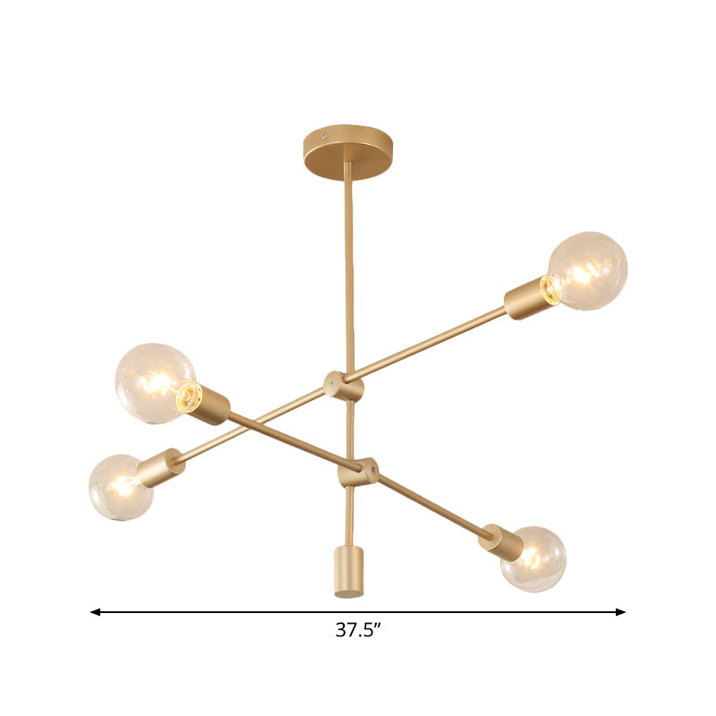 Postmodern Mobile Arm Metal Drop Lamp: 2/3-Tier, Gold, 4/5/7-Light Hanging Chandelier for Table