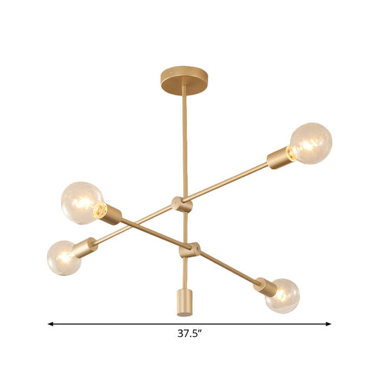 Modern 2/3-Tier Metal Drop Lamp With 4/5/7 Gold Hanging Chandelier Over Table