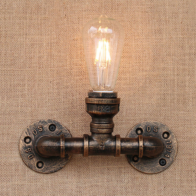Modern Industrial 1/3-Light Wrought Iron Wall Lamp In Bronze For Kitchen Mounted / B