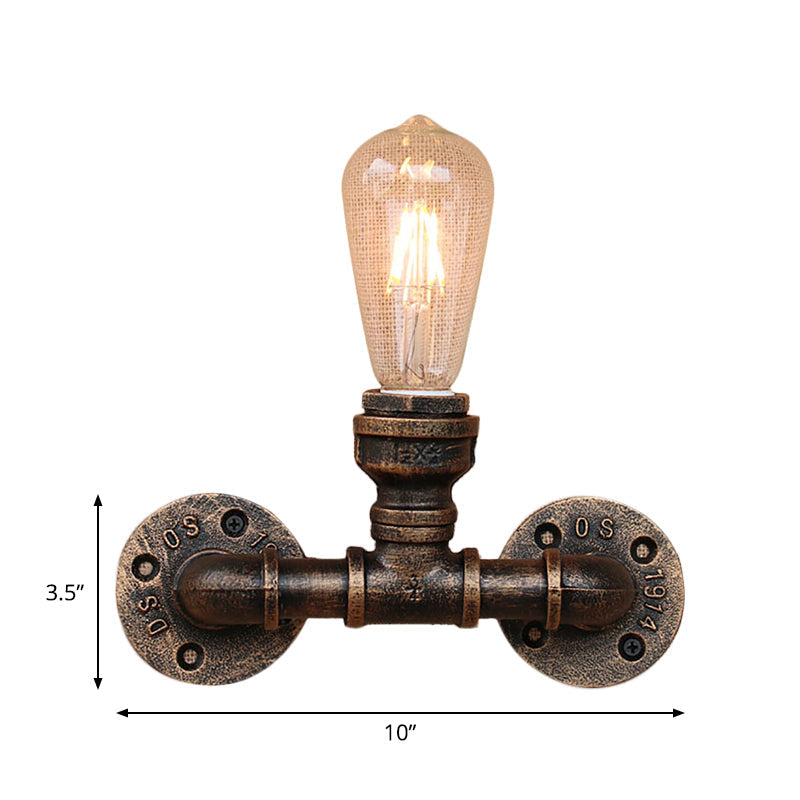 Modern Industrial 1/3-Light Wrought Iron Wall Lamp In Bronze For Kitchen Mounted
