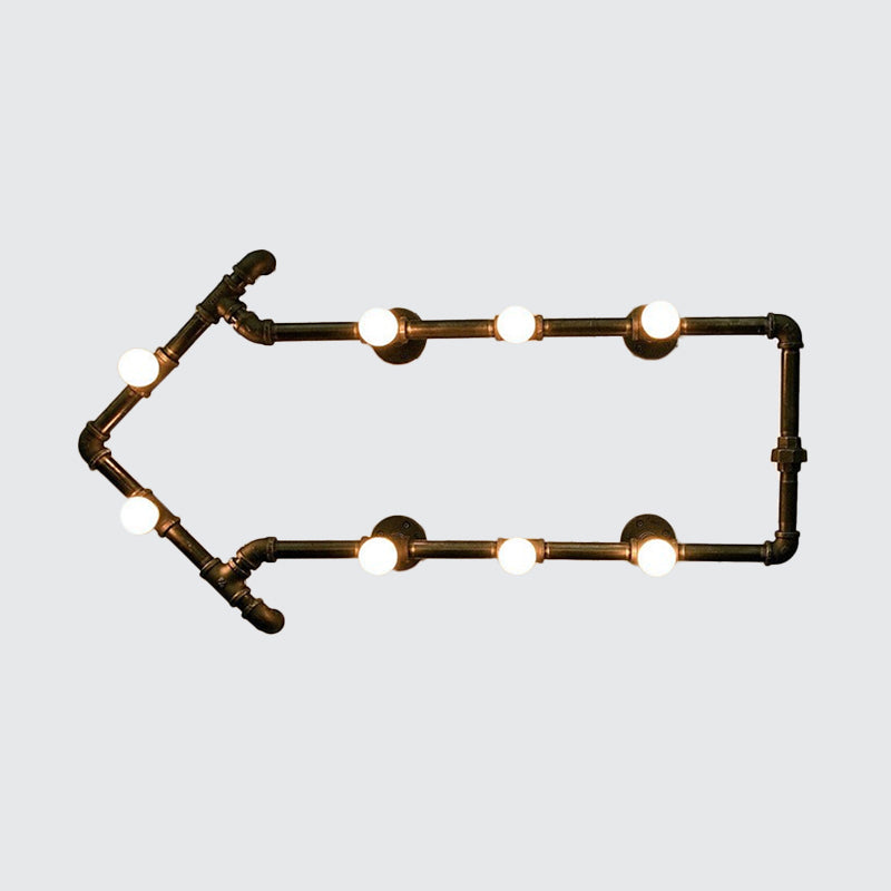 Industrial Arrow-Shaped 8-Light Wall Sconce In Black/Bronze For Restaurants