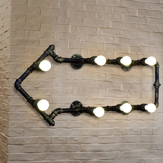 Industrial Arrow-Shaped 8-Light Wall Sconce In Black/Bronze For Restaurants Bronze