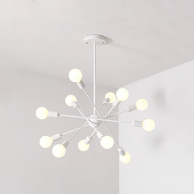 Vintage Industrial Metal Pendant Lighting: White Bare Bulb Hanging Lights 12 /