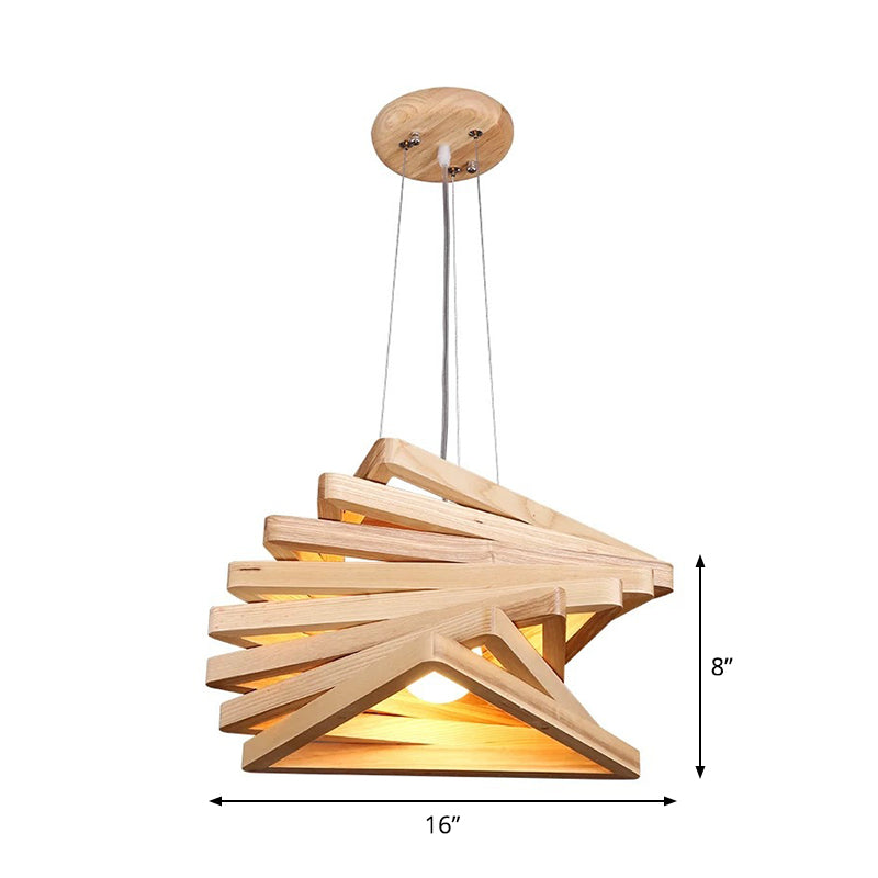 Bamboo Globe Pendant Light - Modern 1-Light Beige Fixture For Dining Table