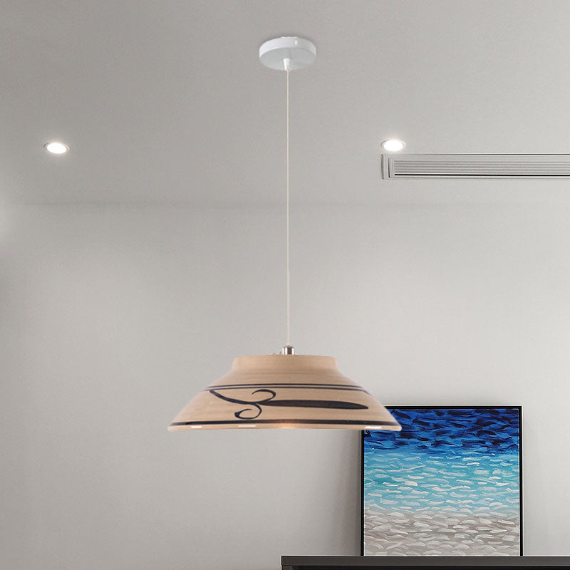 Antique Ceramic Hanging Light - Single Suspension Lamp For Corridor