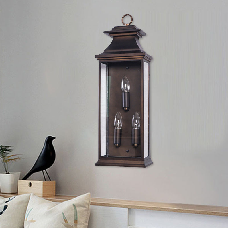 Industrial Matte Bronze Metal Wall Mounted Candle Light Fixture - 3 Bulbs Perfect For Living Room