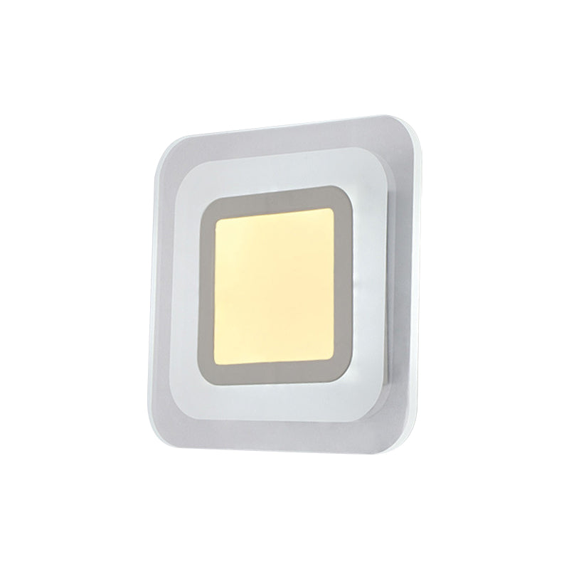 Ultrathin Led Wall Sconce: Stylish Square Acrylic Lamp For Living Room In Warm/White Light