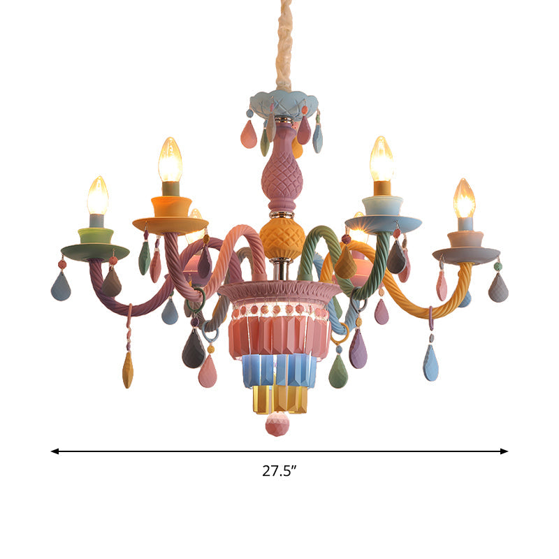 Nursing Room Chandelier: Multi-Color Pendant Light With Teardrop Glass For A Welcoming Foyer