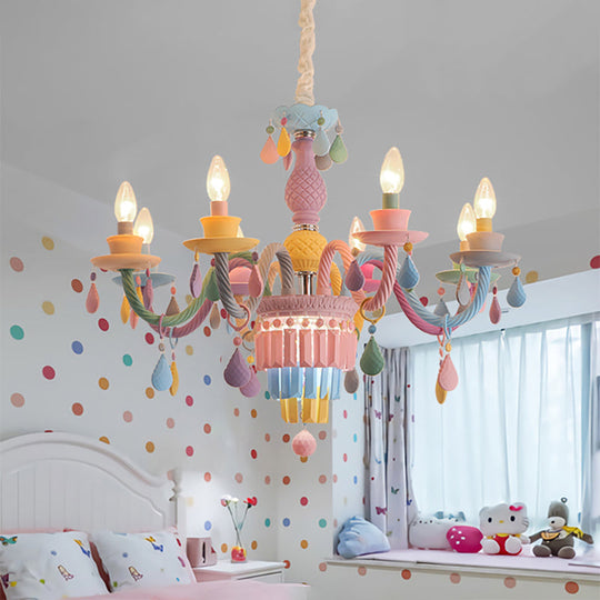 Nursing Room Chandelier: Multi-Color Pendant Light With Teardrop Glass For A Welcoming Foyer 8 /