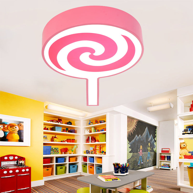 Cartoon Acrylic Flush Mount Ceiling Light For Lollipop Kindergarten