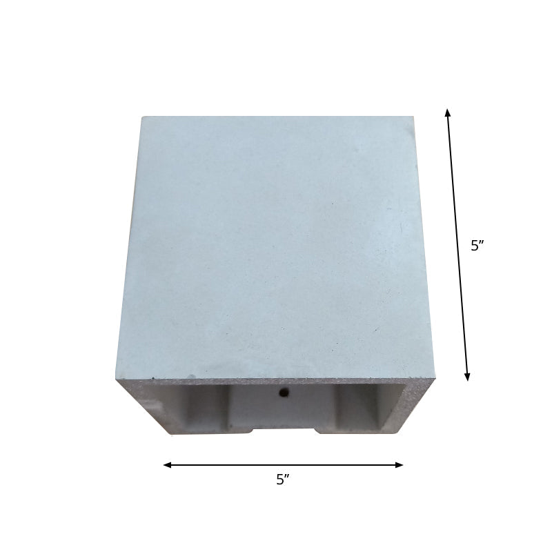 Grey Flush Mount Wall Light Nordic 1 Head - Cube/Cuboid Cement Up & Down Sconce For Stairs 4/5/7
