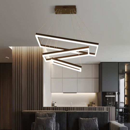 Contemporary Acrylic Led Pendant Coffee Chandelier Lamp - 3/4/5 Tiers