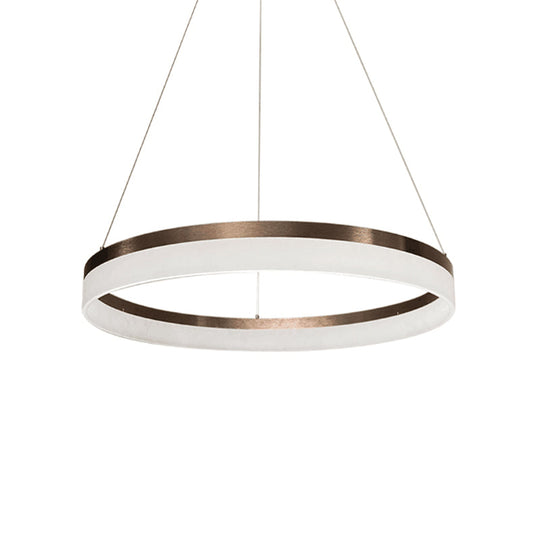 Minimalistic Brown Acrylic Led Pendant Light Kit For Bedroom - 1/2/3-Tier Circle Chandelier