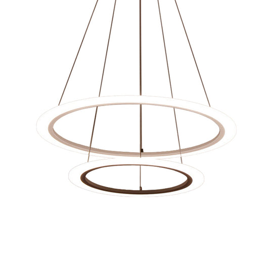 Multi Tier 2-3-4 Pendant Chandelier Acrylic White LED Ceiling Hang Light for Dining Room