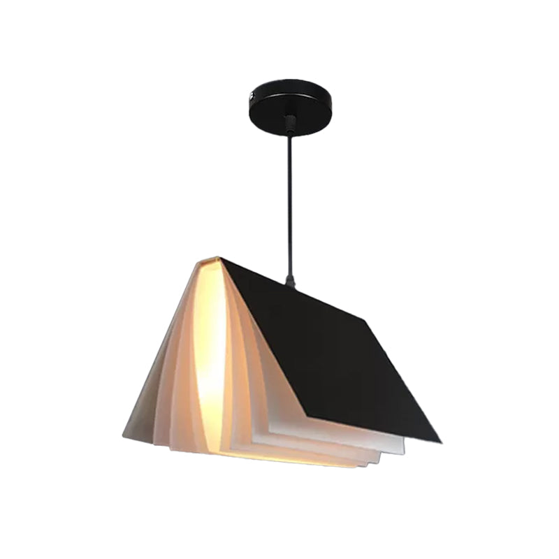 Nordic Plastic Pendant Ceiling Light: Modern 1-Bulb Book-Inspired Hanging Lamp For Living Room