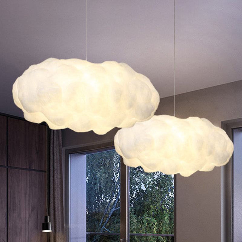 Cloudy Pendant Light Artistry Fabric 1-Head Ceiling - White / A