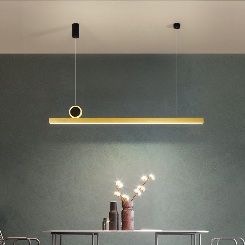 Gold Bar Pendant Led Island Light Fixture - Stylish Minimalist Design 39/47 Wide
