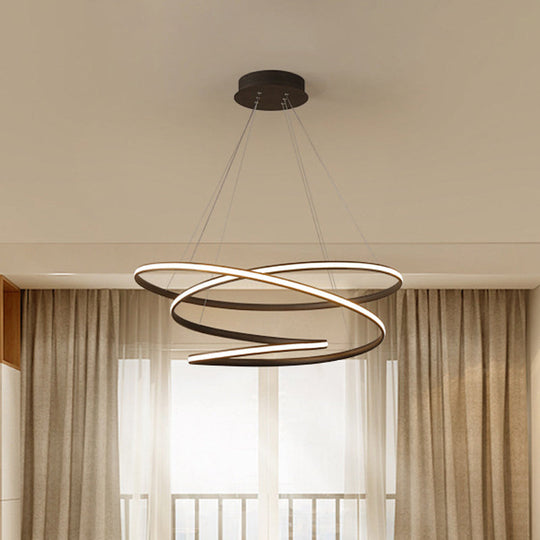 Modern Acrylic Chandelier Pendant Light Fixture with LED Suspension in Warm/White Light, Available in 21.5"/31.5" Widths