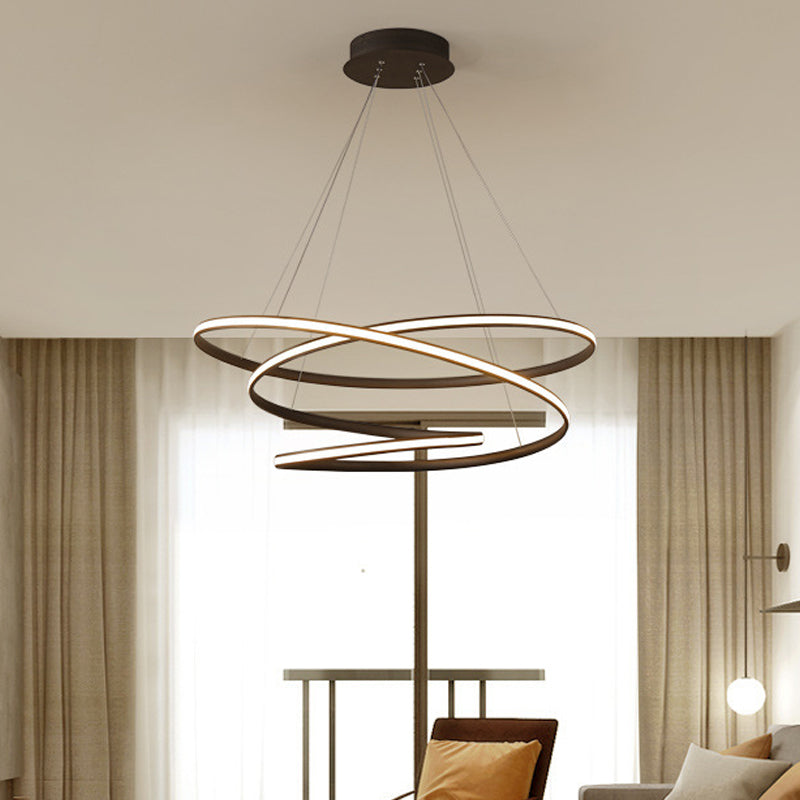 Modern Acrylic Chandelier Pendant Light Fixture with LED Suspension in Warm/White Light, Available in 21.5"/31.5" Widths