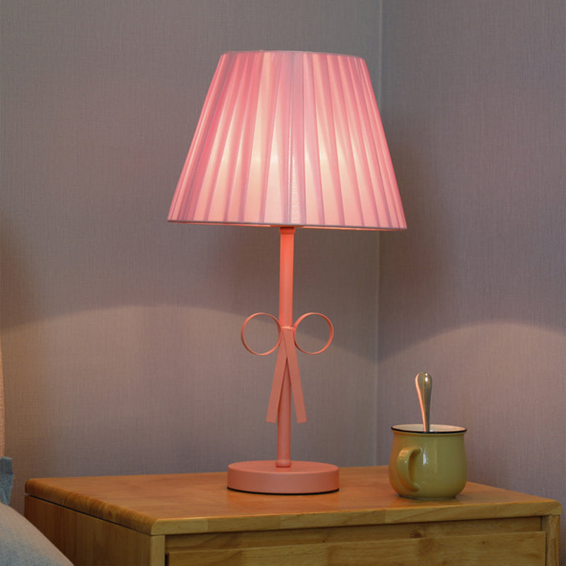 Kids Candy Colored Desk Light For Girls Bedroom - Foldable Tapered Shade And Study-Ready Pink
