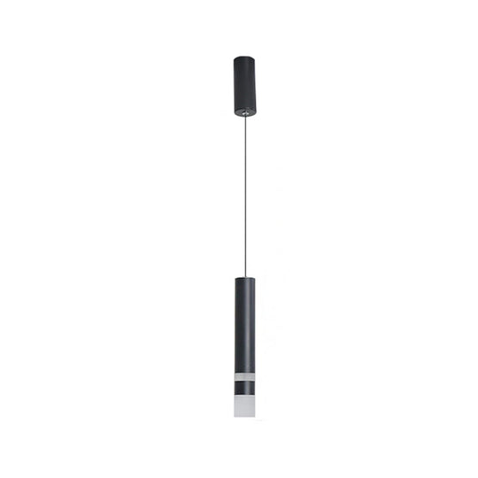 Black Tube Pendant Led Light Kit With Simple Acrylic Design Warm/White 10-12.5 Height
