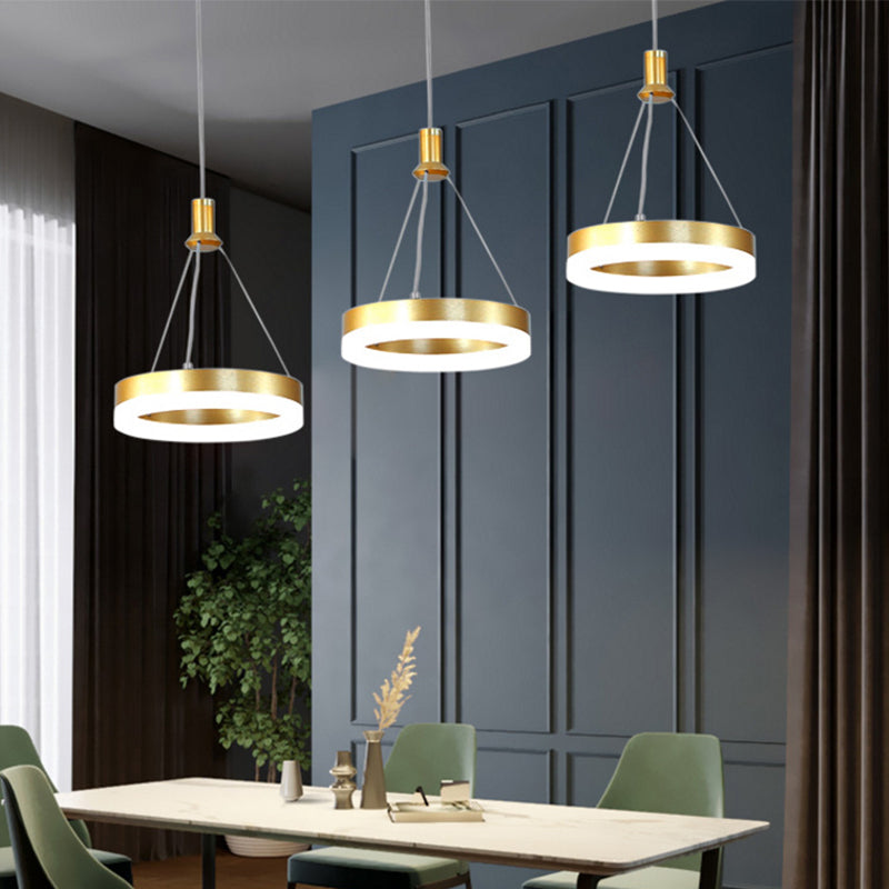Modern Led Ring Shaped Dining Room Pendant Light In Gold/Coffee Warm/White Gold / Warm
