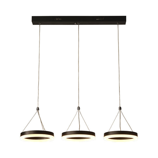 Modern Led Ring Shaped Dining Room Pendant Light In Gold/Coffee Warm/White