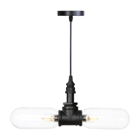 Vintage Amber/Clear Glass Pendant Chandelier With Led Lights - Elegant Hanging Ceiling Light For