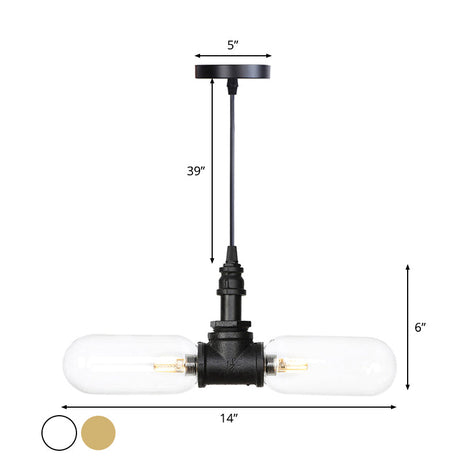 Vintage Amber/Clear Glass Pendant Chandelier With Led Lights - Elegant Hanging Ceiling Light For