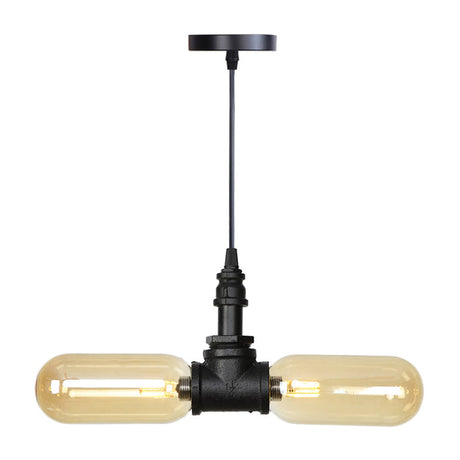 Vintage Amber/Clear Glass Pendant Chandelier With Led Lights - Elegant Hanging Ceiling Light For