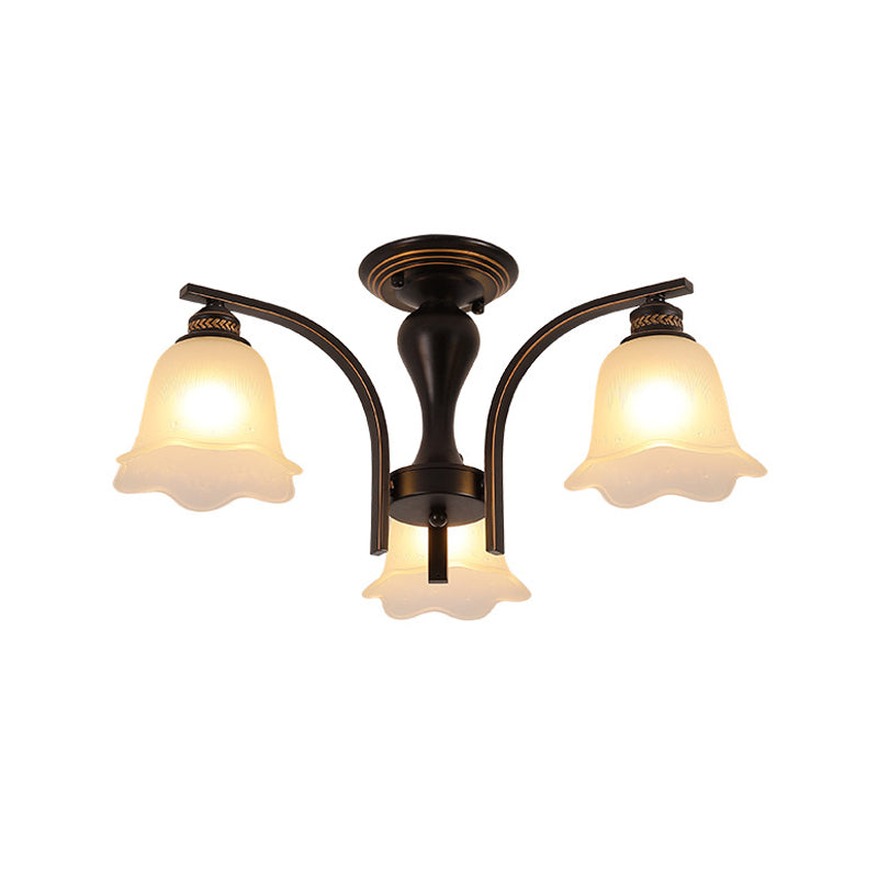 Rural Black/Gold Cylinder Ceiling Light With Crystal Accents For Dining Room 3 / Black White