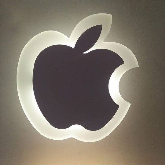 Kids Cartoon Apple/Leaf/Cat Led Flush Mount Wall Sconce - Small Acrylic Light For Childrens Bedroom