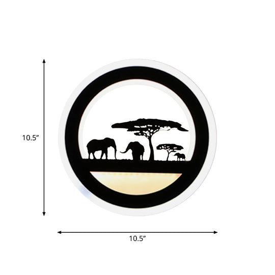 Modern Nordic Led Wall Light Sconce - Round/Elephant/Giraffe Design Ultrathin And Mounted Acrylic