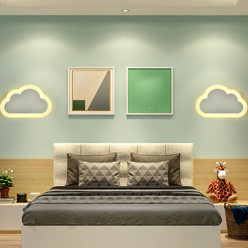 Led Cloud Wall Sconce In White For Simple Living Room Lighting /