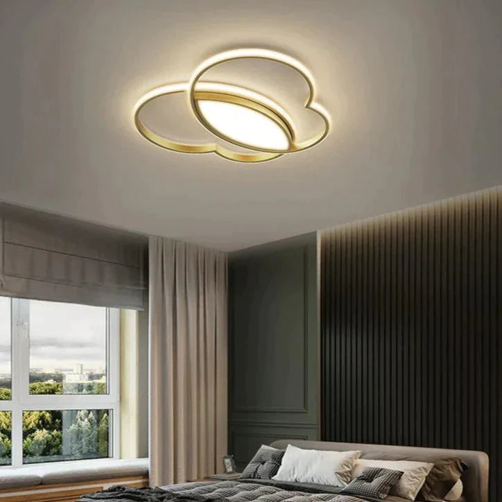 Simple Modern Bedroom Room Butterfly Copper Ceiling Lamp