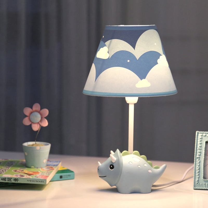 Adorable Blue Desk Lamp With Dinosaur Theme - Perfect For Childs Bedroom