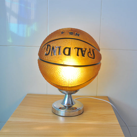 Kids Basketball Desk Light: Sporty Style Table Lamp For Bedroom With Plug-In Cord