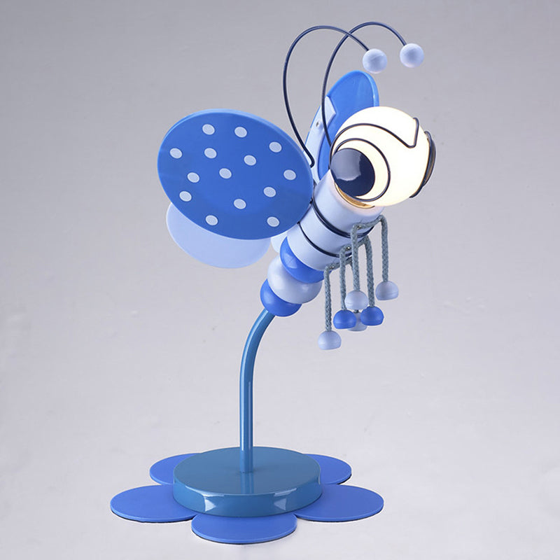 Bee-Theme Cartoon Desk Lamp: Metal Reading Light For Kids Study Room