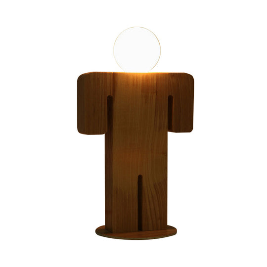 Modern Plug-In Desk Lamp: People Study Room Light Wood - Beige