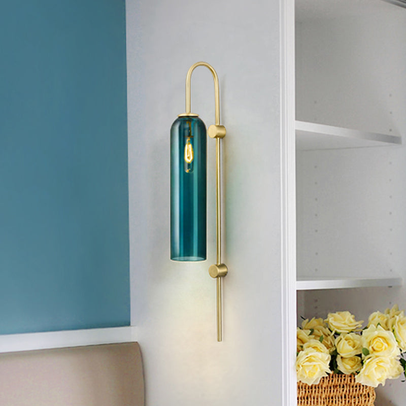 Gold Metal Wall Lamp With Postmodern Design And 1 Light For Living Rooms