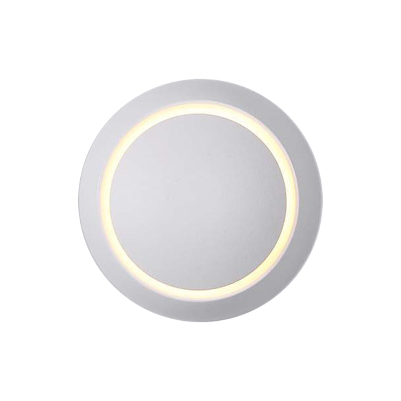 Nordic Metal Moon Wall Light - Moveable Flush Mount Sconce In Black/White/Pink With Led White/Yellow