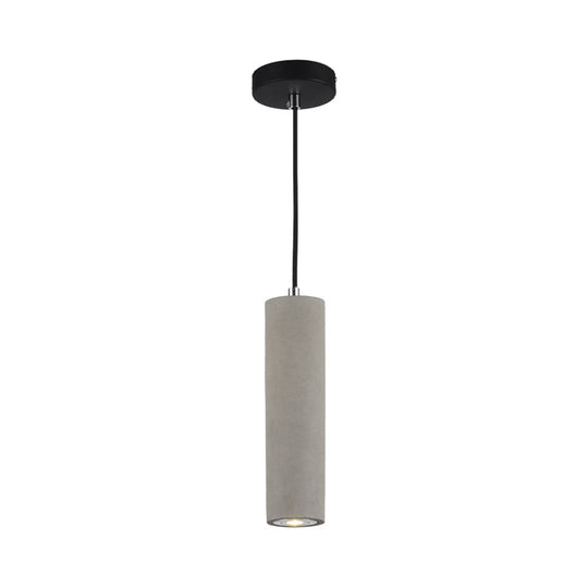 LED Nordic Ceiling Lamp - White/Yellow Light - Cement Tubular Bedside Down Lighting Pendant - 10.5"/19.5" Tall