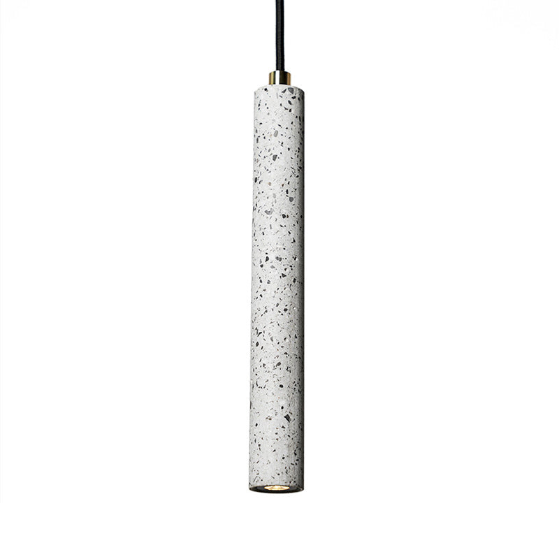 Terrazzo Flute Pendulum Light - Nordic Led Bistro Pendant (10/19.5 Tall) White/Black