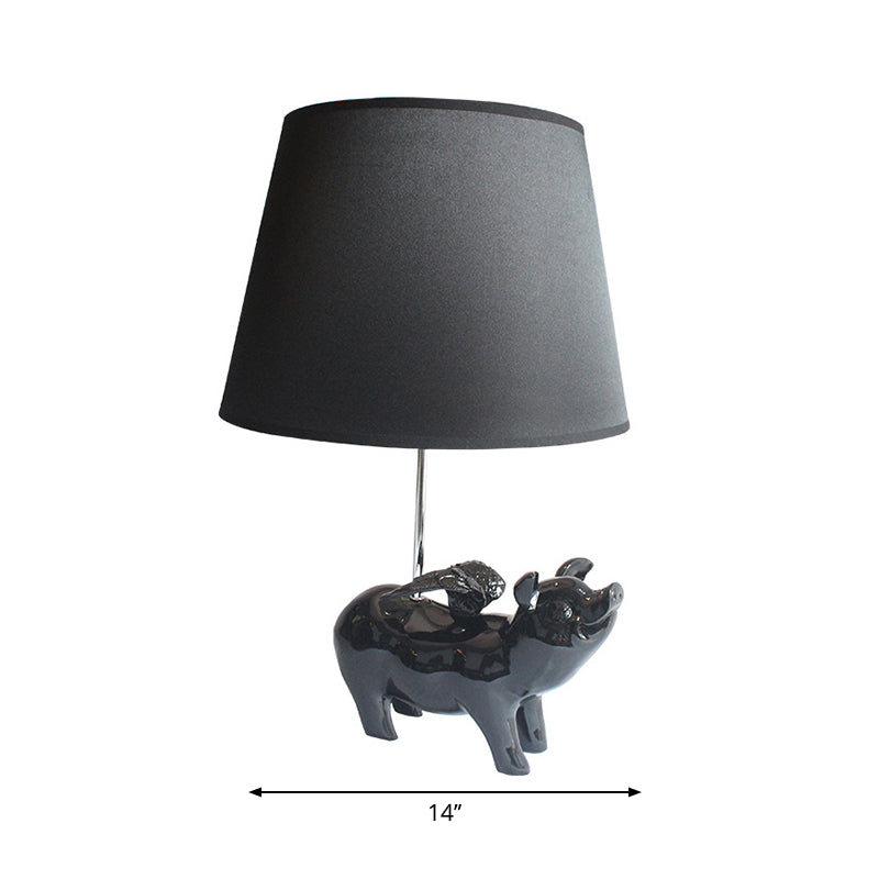 Modern Piggy Desk Light With Trapezoid Shade For Bedside