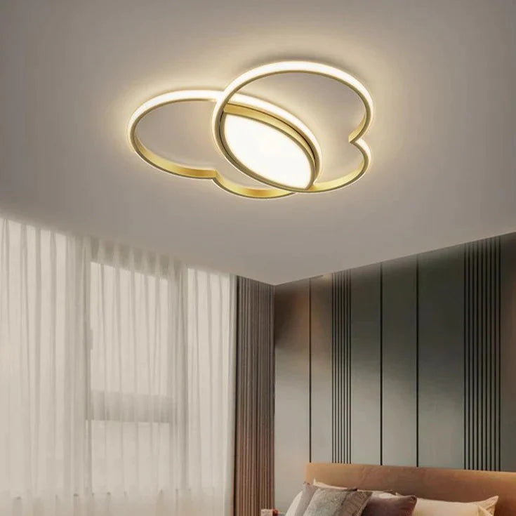Simple Modern Bedroom Room Butterfly Copper Ceiling Lamp