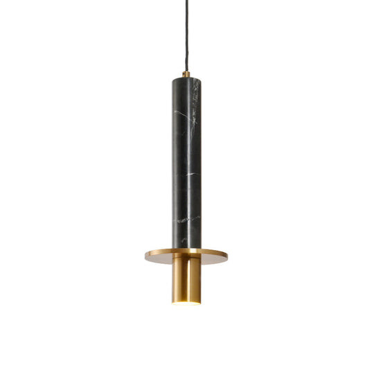 Marbled Sword Pendant Ceiling Light With Led And Brass Finish For Dining Room