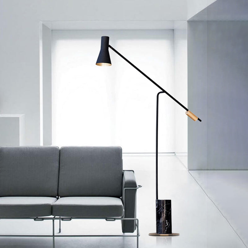 Nordic Metallic Hourglass Floor Lamp - Dark Blue-Black