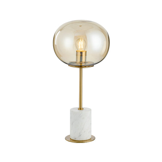 Raffaella - Oval Glass Night Light with Brass and White Table Lighting