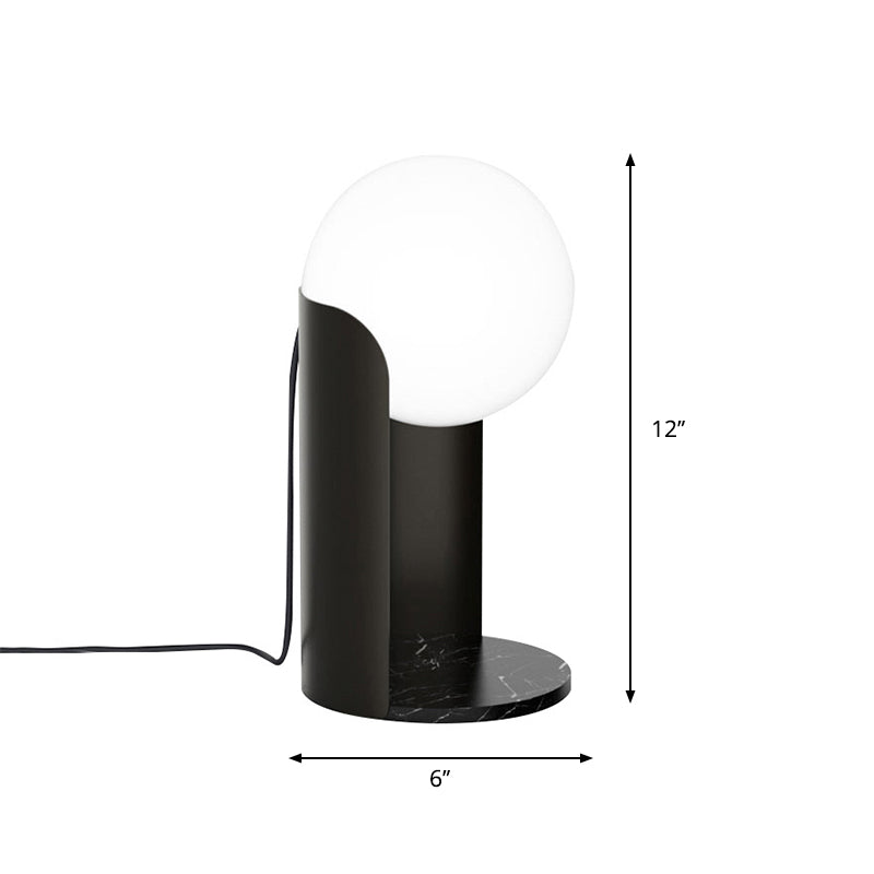 Kayla - Ivory Glass Table Lighting: Simplicity 1 Head Black Night Lamp